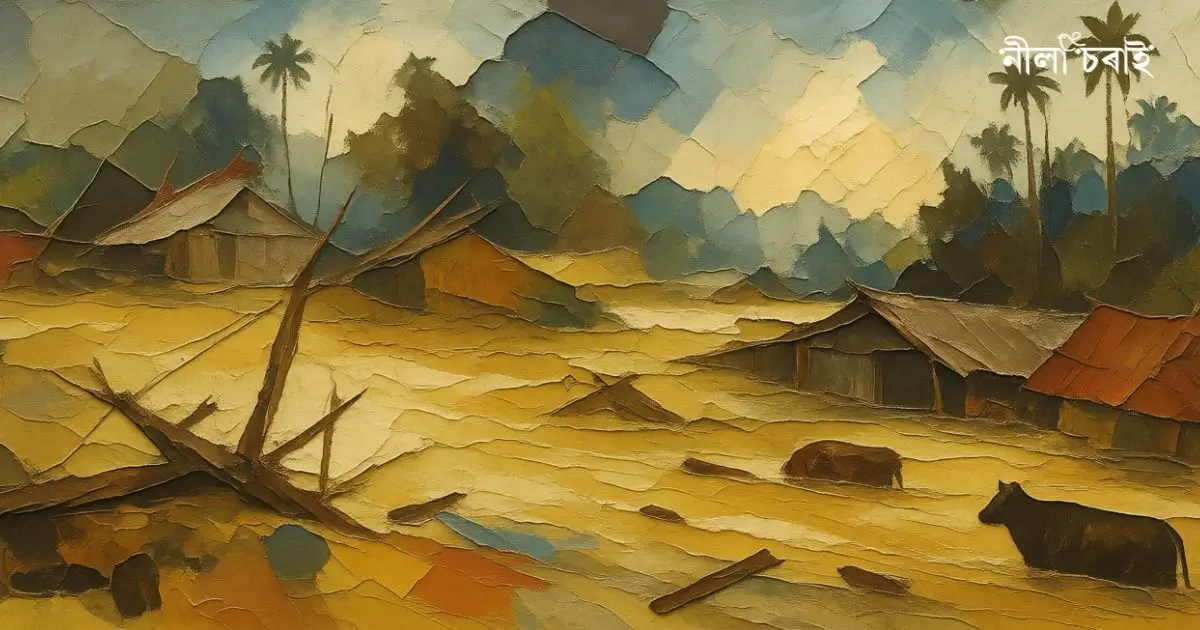 ঘৰবোৰৰ ওপৰেদি পানী